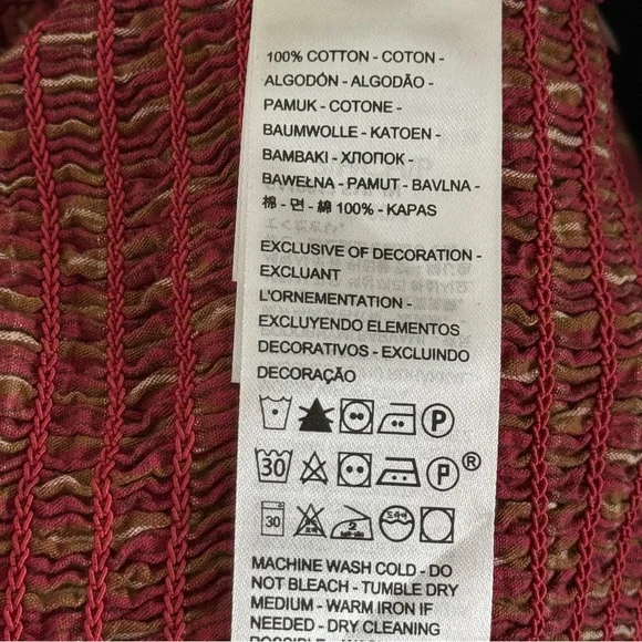 Levis Plaid Crop Blouse Devin Puff Sleeve Top Western Country Red SZ Small - Picture 13 of 16